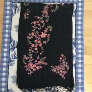 Floral Embroidered Scarf/Shawl